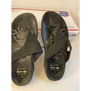 Skechers Black Bling Tone Up‎ Sandals size 9